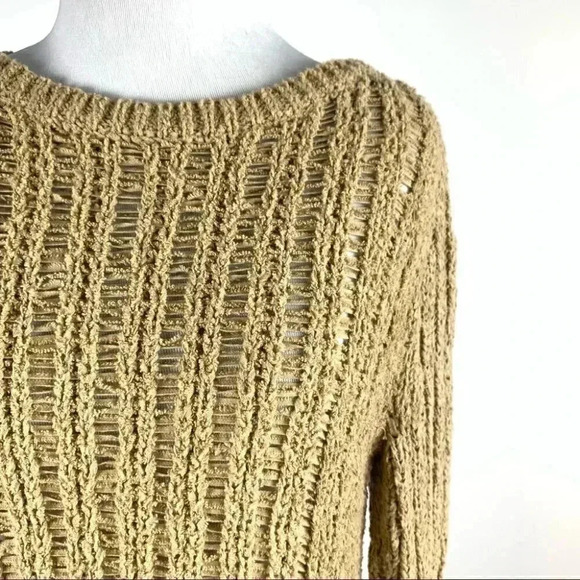 Michael Michael Kors sweater size M tan cut out Festival goblin core goth - Picture 2 of 10